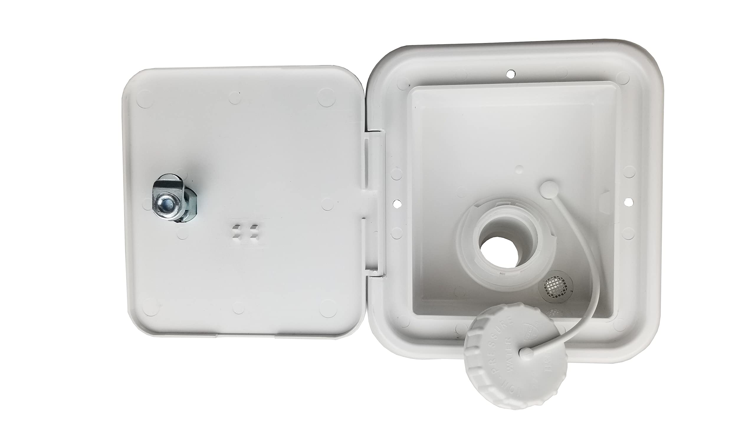 classAcustoms RV Trailer Camper Gravity Fill Dish | Fresh Water Hose Connection | JFE02 White | Gravity Water Fill Dish Connecto